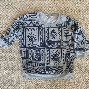 Three Quarter Sleeve Sweatshirt with Cute Symbols